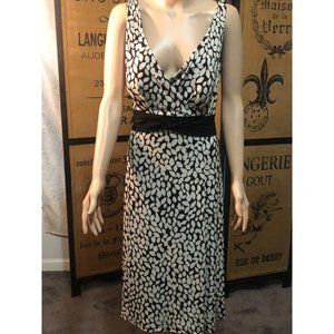 Kim Rogers Tan and Brown V-neck Dress Size 18